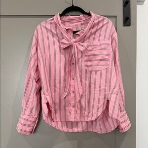 We The Free Pink and Black Striped Shirt